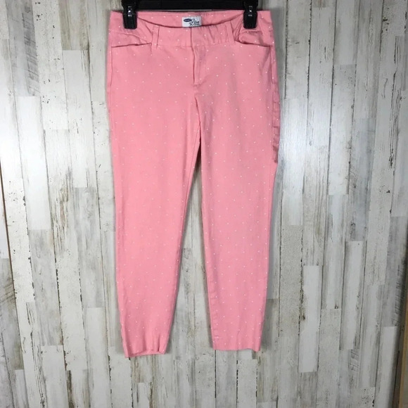 Old Navy Diva Pink Polka Dot Pants Jeans Skinny - Picture 3 of 5